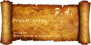 Preidt Arita névjegykártya